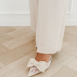 Nude Bow Lace Heels