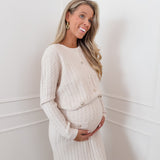Beige Meredith Golden Button Cable Ensemble