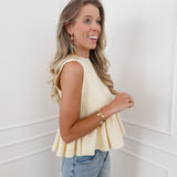 Yellow Sleeveless Frill Top