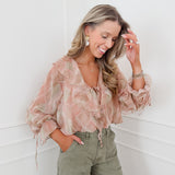 Multicolor Ruffle Eleane Blouse