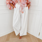 White Alaina Pleated Trouser