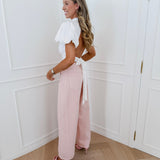 White Franne Two Bow Blouse
