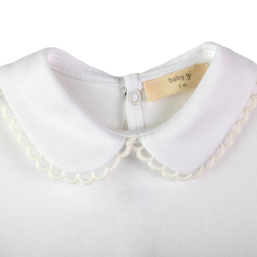 BABY - White Wavy Detail Collar Body