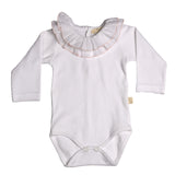 BABY- White Pink Frill Detail Body