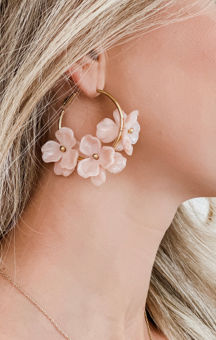 Soft Pink Flower Earrings