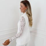 White Lace Sleeve Blazer