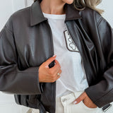 Liv Dark Brown Leather Jacket