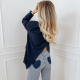 Navy Back Split Blazer