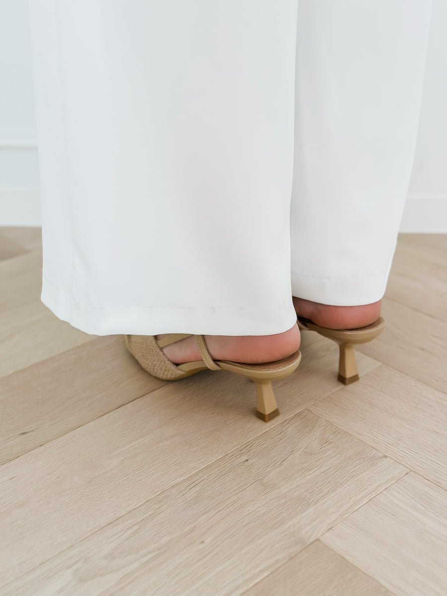 Beige Tweed Heels