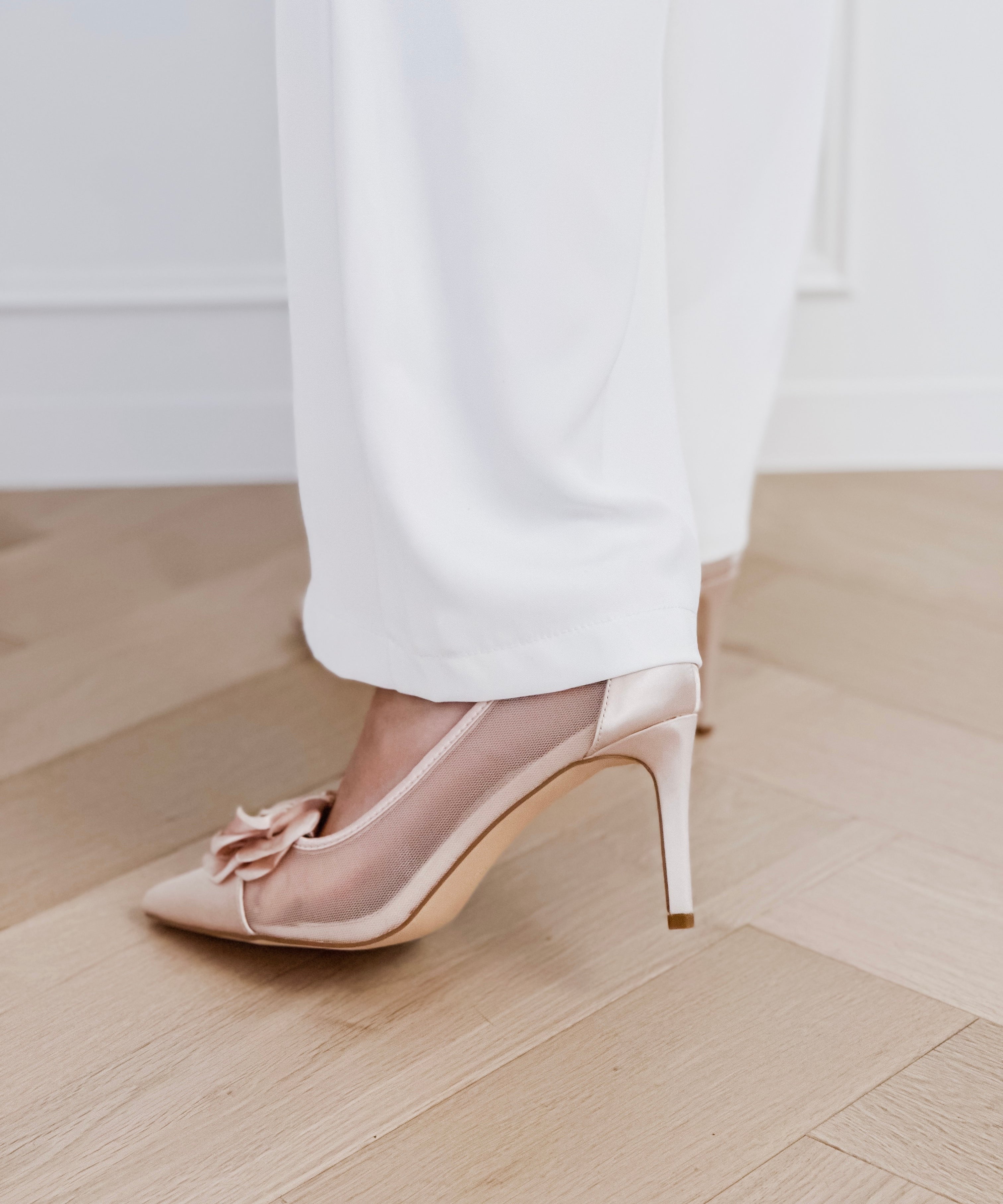 Powder Pink Flower Heels
