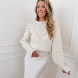 Vanilla Satin Lace Split Skirt