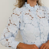 Blue Broderie Flower Dress