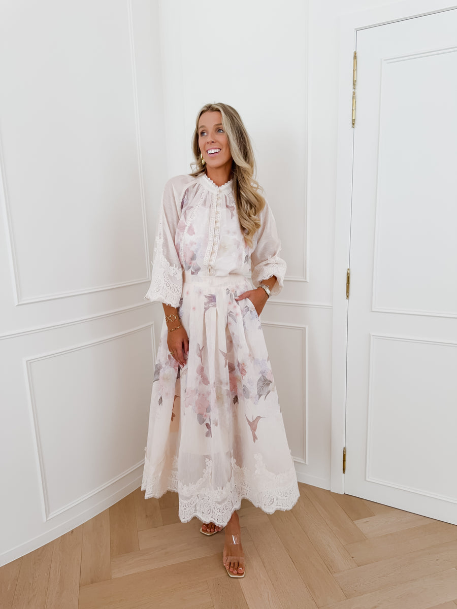 Nude Multicolor Romance Skirt