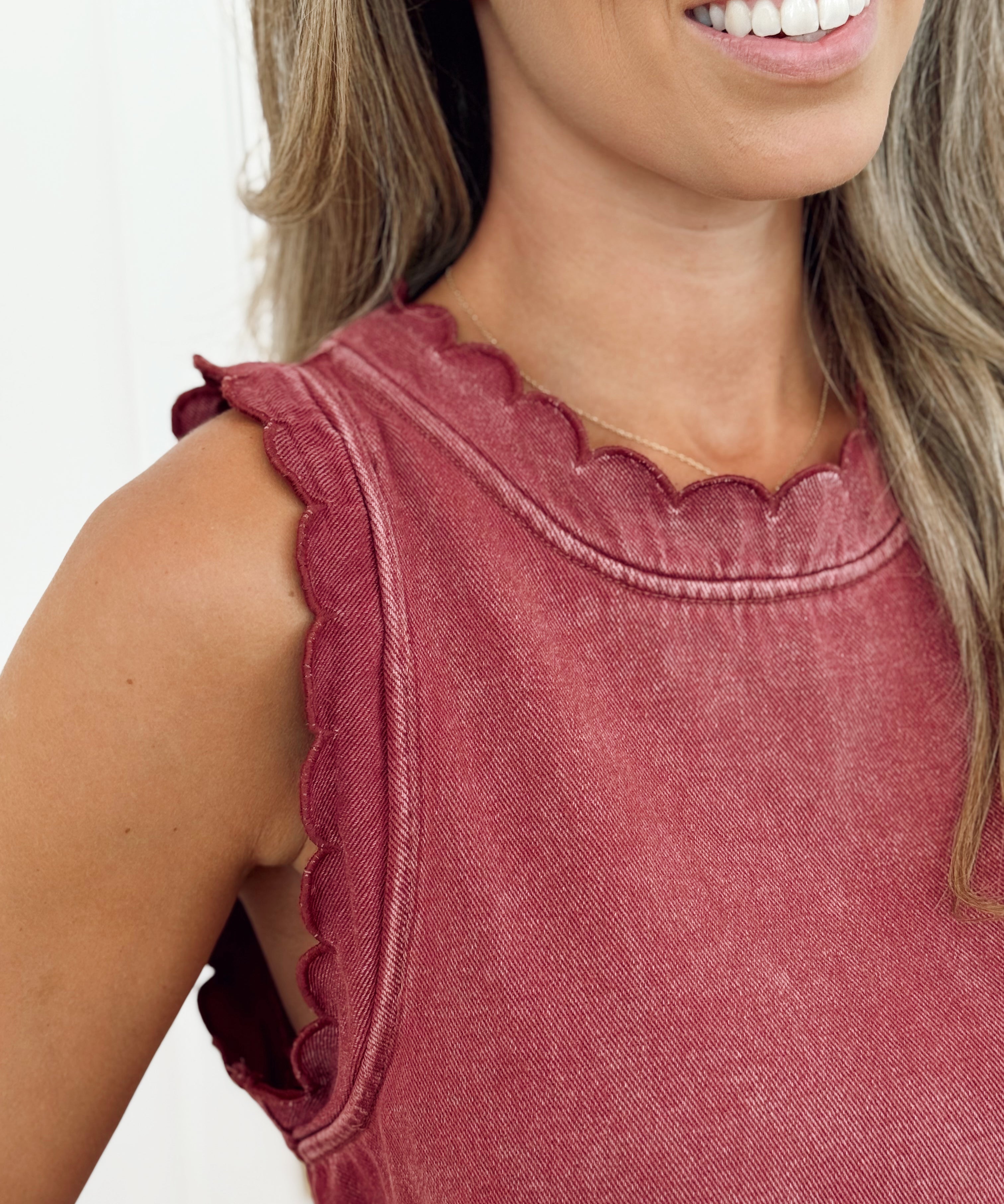 Raspberry Scallop Kristy Dress