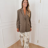 Brown Back Button Blazer