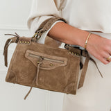 Dark Taupe Suede Sarah Bag