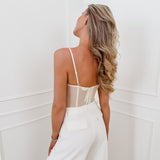Light Yellow Lisa-Marie Lace Corset Top