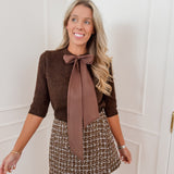 Brown Blue Lizzie Tweed Short-Skirt