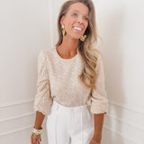Nude Sequin Erna Blouse