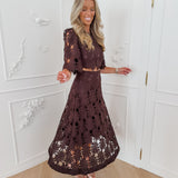 Brown Broderie Chelsey Ensemble