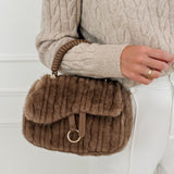 Dark Brown Caro Faux Fur Bag