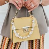 Ocher Yellow Stone Chain Bag