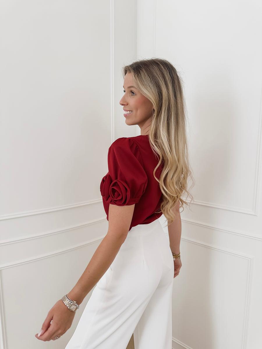 Wine Red Elara Blouse