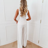 Cream Aurielle Button Top