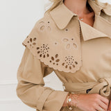 Camel Broderie Detail Jacket