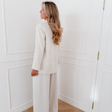 Cream Monique Striped Blazer