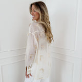 Crème Multiple Butterfly Blouse