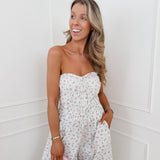 Cream Gracie Flower Striped Bustier Top