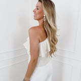 Beige Kaithy One Shoulder Sweater