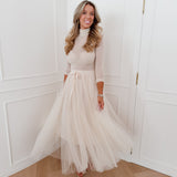 Vanilla Dotted Tulle Skirt