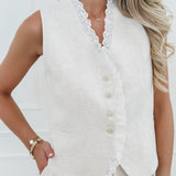 Beige Lace Line Ensemble