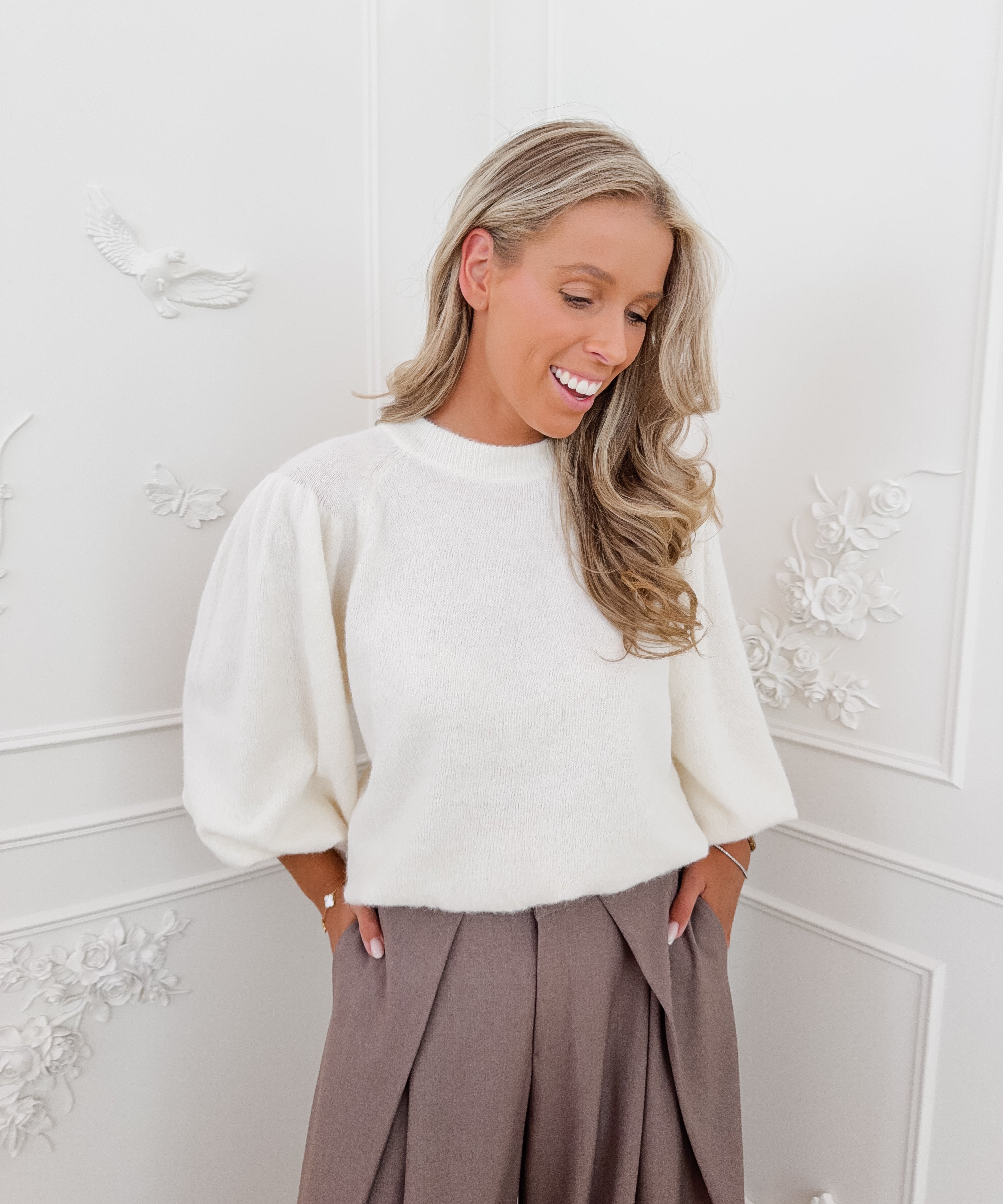 Cream Back Bow Louiza Sweater
