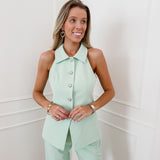 Mint Aimee Halterneck Top