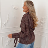 PRE ORDER Brown Checkered Chloé Blouse