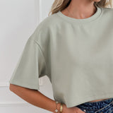 Green Cropped Soft T-Shirt