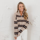 PRE ORDER Beige Brown Blue Striped Marije Sweater