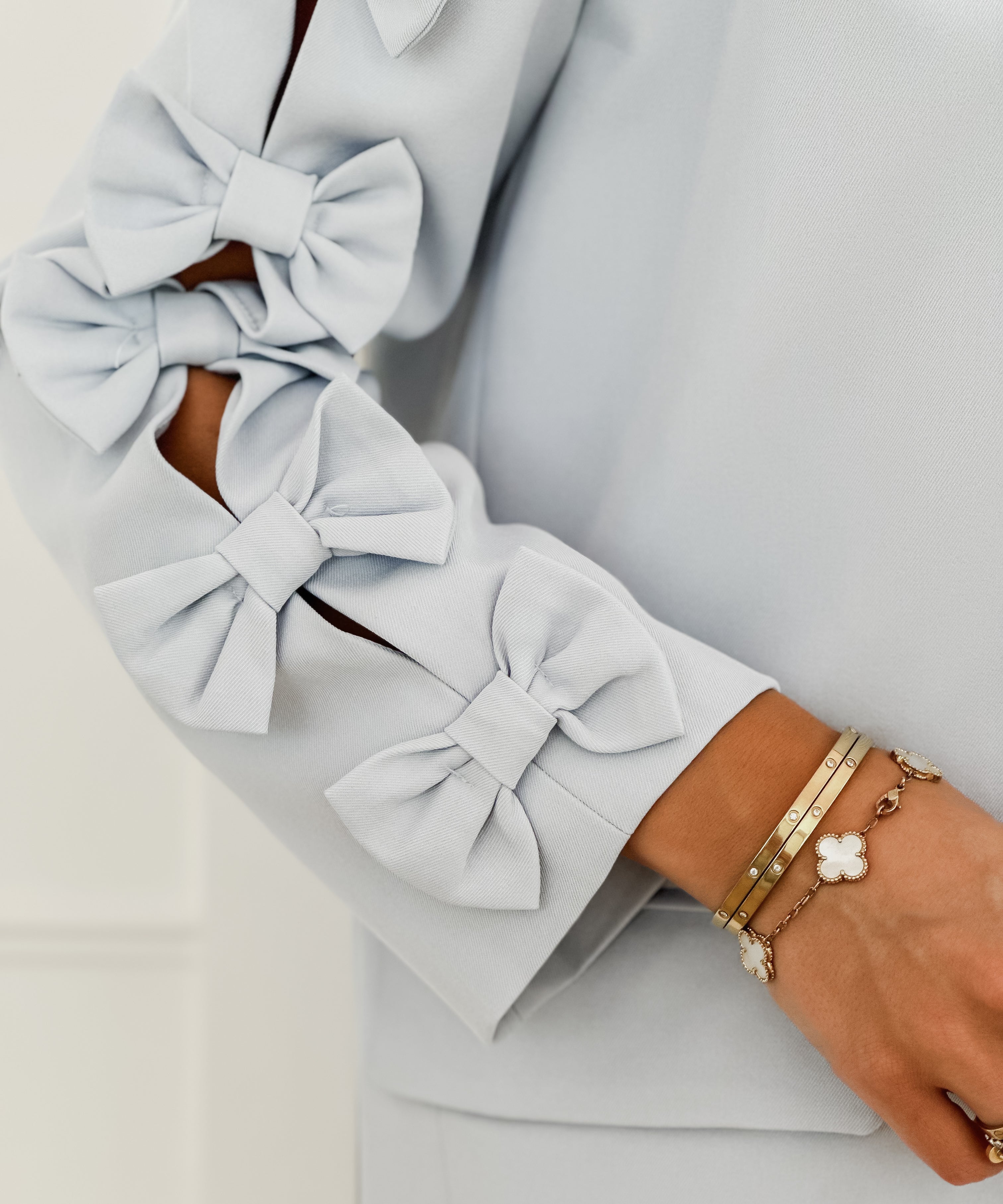 Blue Bow Sleeve Blazer