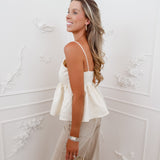 Pastel Yellow Satin Lucille Top