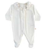 BABY - White Taupe Detail Collar Bodysuit