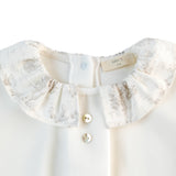BABY - White Taupe Detail Collar Bodysuit