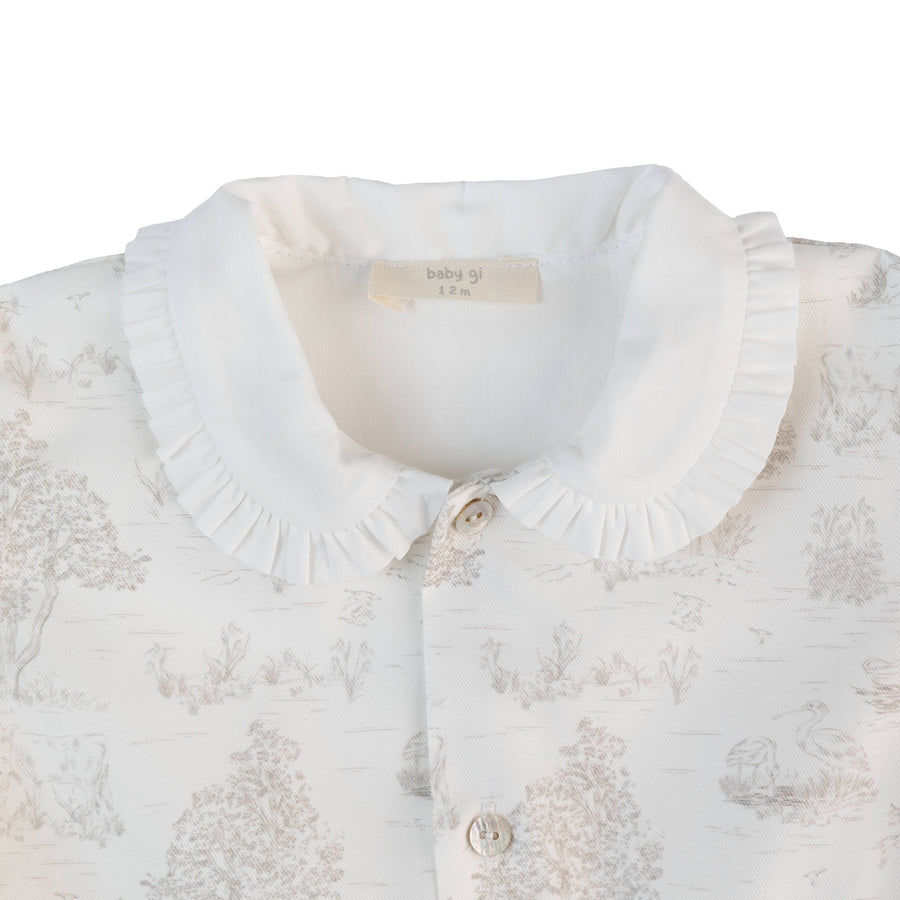 BABY - White Taupe Printed Dress