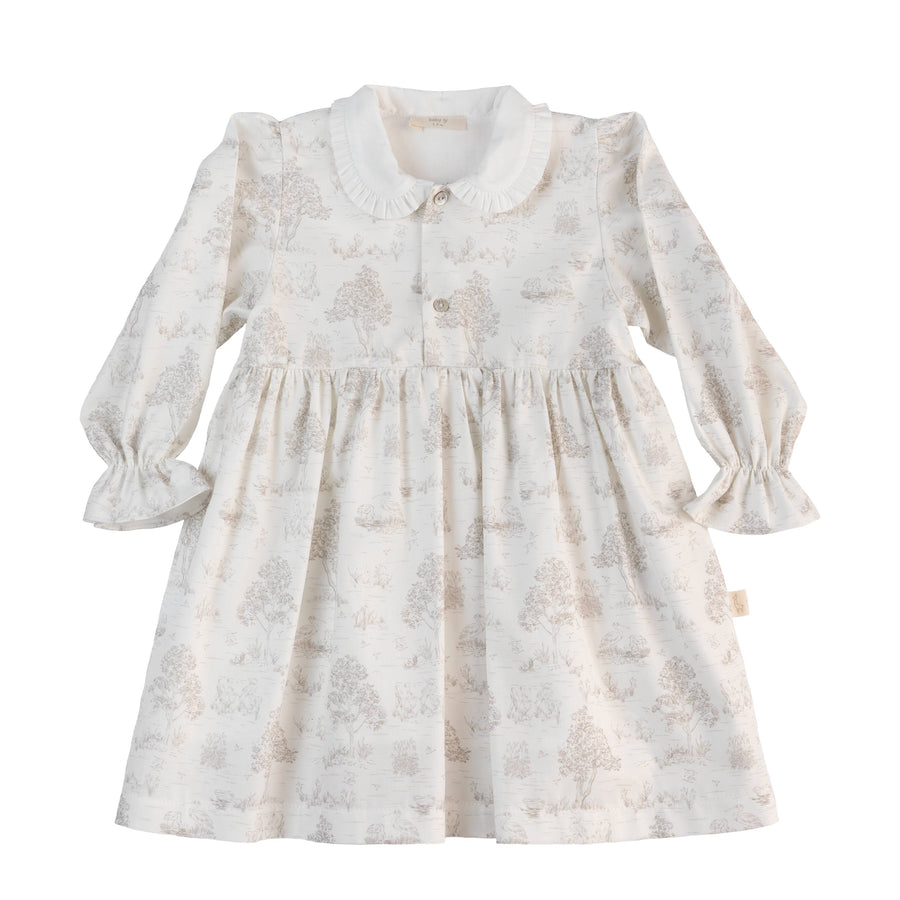 BABY - White Taupe Printed Dress