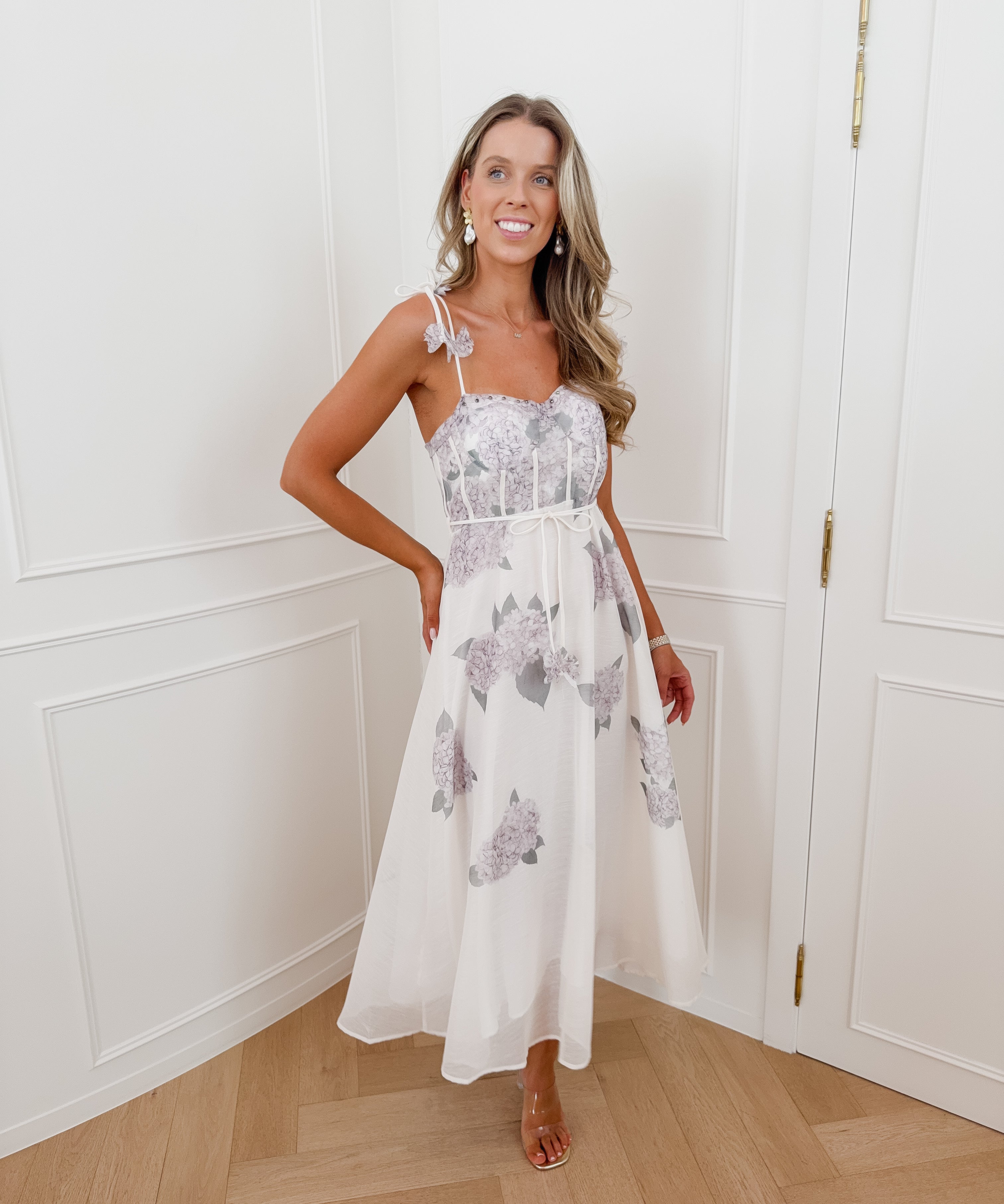 Cream Aylana Flower Dress