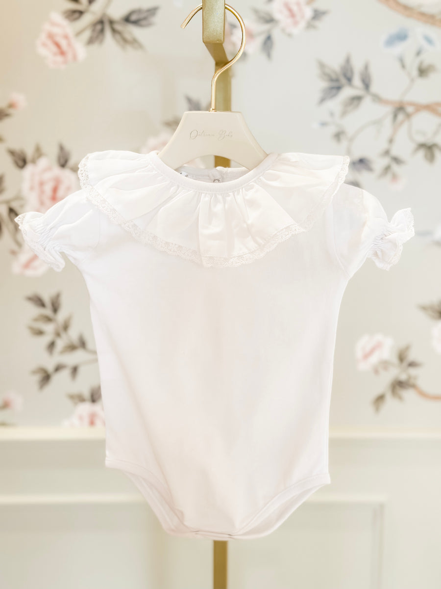 BABY - Cordel White Lace Collar Bodysuit (Short Sleeve)