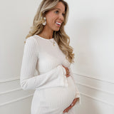 Vanille Ribbed Crossed Back Dress