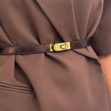 Shiny Brown Clara Belt